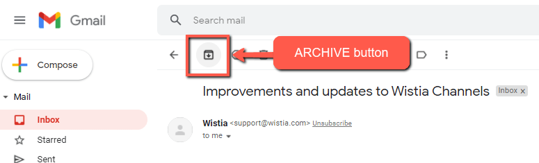 Archive Button Gmail
