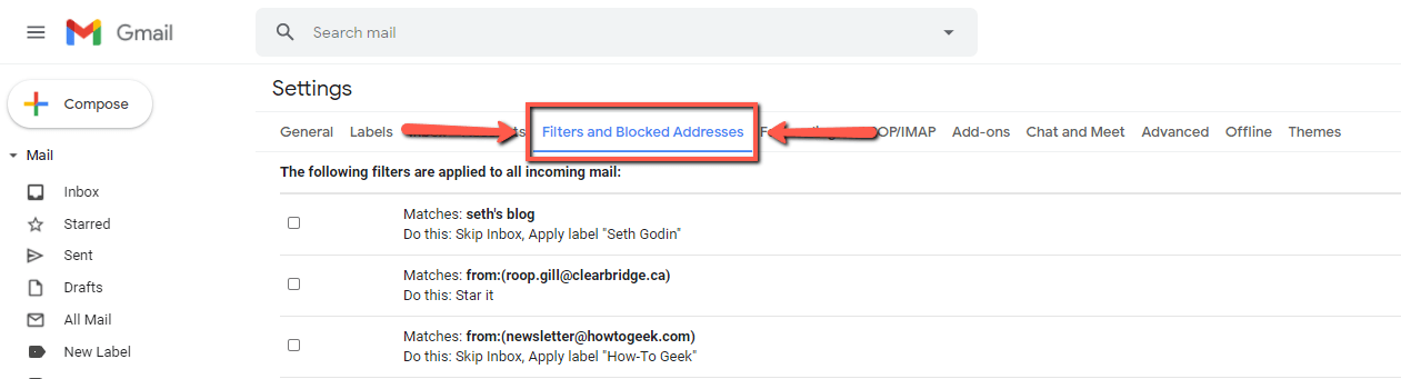 23 Filters and Blocked Addresses