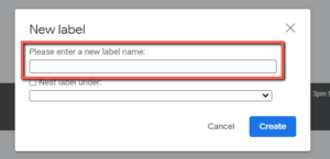 Naming Gmail labels