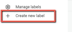 Creating new labels in Gmail
