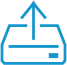Hard drive with arrow pointing up