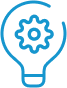 Lightbulb with cog inside icon